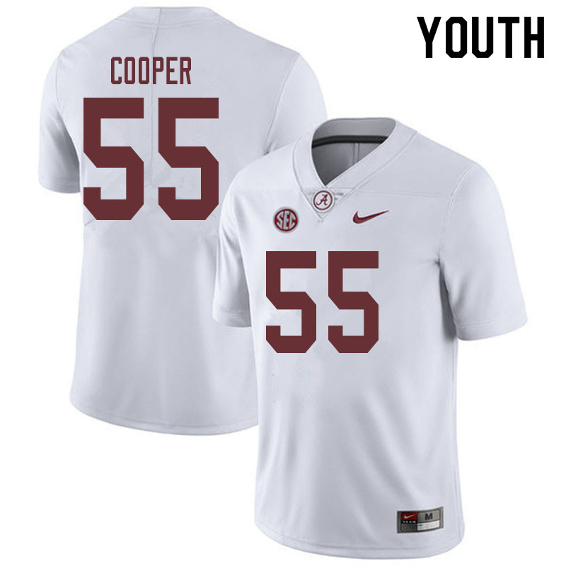 Youth #55 William Cooper Alabama Crimson Tide College Football Jerseys Sale-White